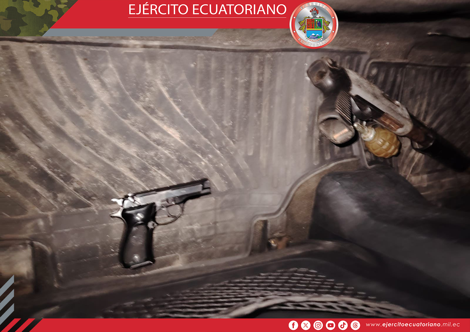Militares aprehendieron a 4 ciudadanos con armas y explosivos en Orellana