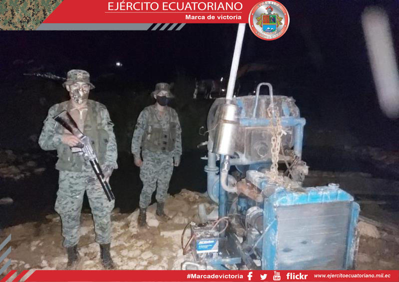 Se decomisó material utilizado en actividades de minería ilegal