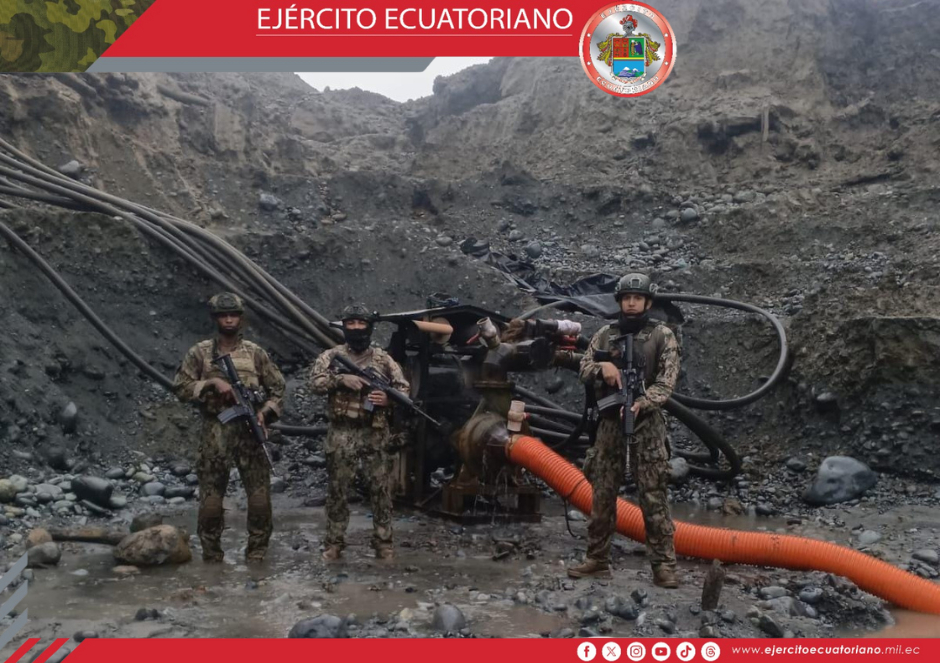 Operación militar desarticula red de minería vinculada a grupos armados en Esmeraldas