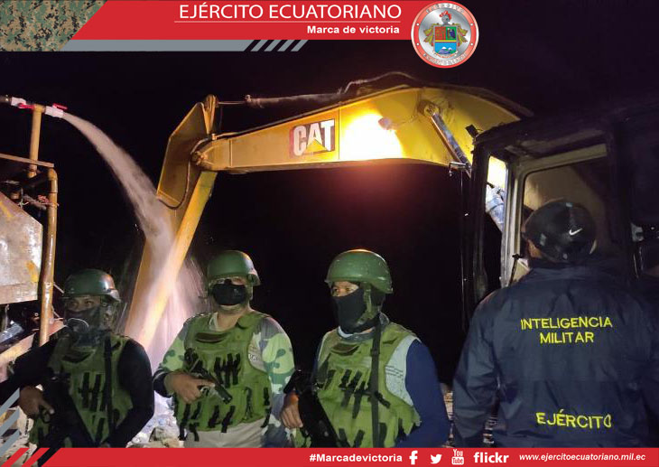 Se detienen actividades mineras ilegales en la provincia del Napo