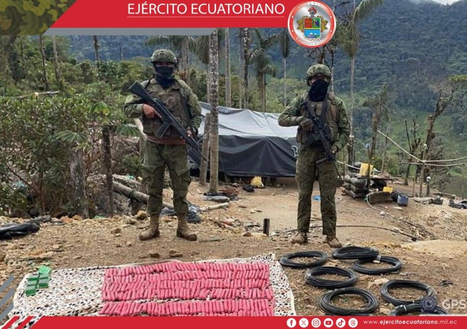 Decomiso de explosivos durante operación militar contra la minería ilegal