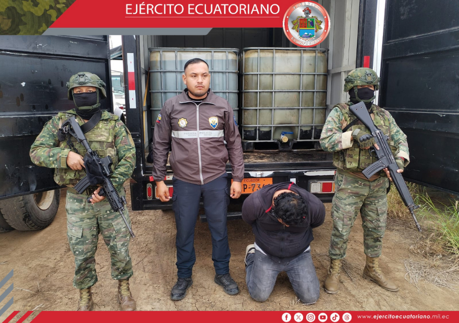 Ejército decomisa un camión con 1480 galones de diésel robado y aprehende a un ciudadano en Sacachún