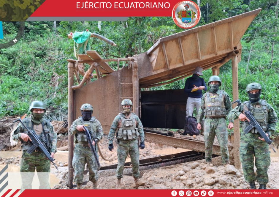 Operaciones militares controlan minería ilegal en Morona Santiago