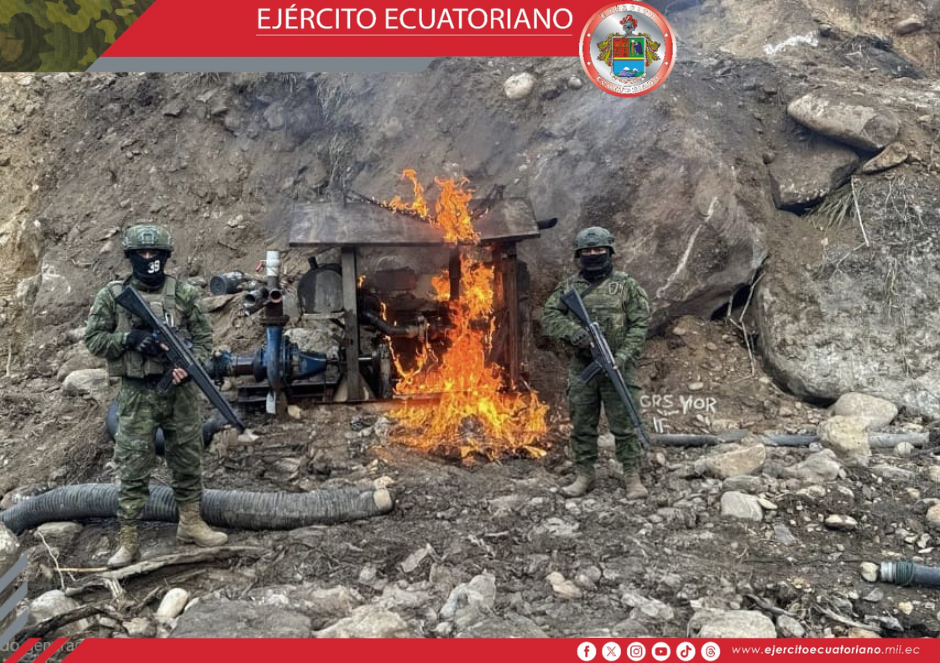 Militares neutralizan actividades mineras ilícitas en Zamora Chinchipe