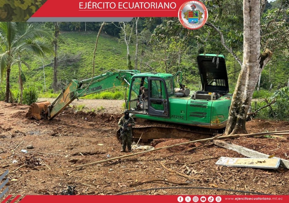 Ejército inhabilita campamentos dedicados a la minería ilegal en Orellana