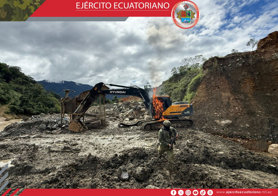 Operación contra la minería ilegal en Gualaquiza