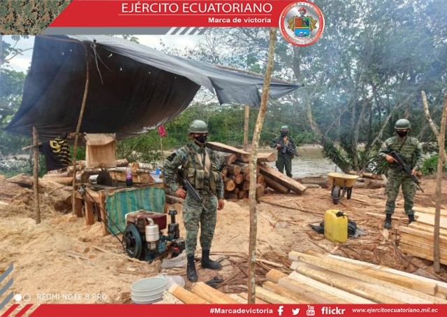 En Sucumbíos decomisan madera que se transportaba de forma ilegal