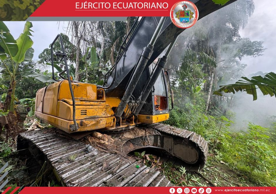 Ejército Ecuatoriano ejecuta operación contra la minería ilegal en Napo