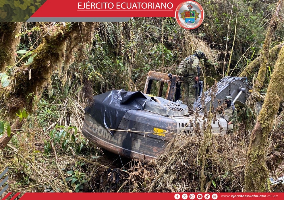 Ejército Ecuatoriano obtiene resultados contundentes contra la minería ilegal en e l cantón Sigsig